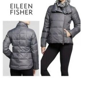 Eileen Fisher Goose Down Nylon Puffer Jacket